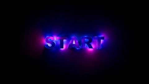Glowing Start Message with Futuristic Neon Gradient Light Motion. Looped Stock Footage 320163744