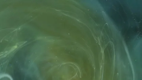 Glowing steam texture ink mix green vapor cloud Stock Footage 294996013
