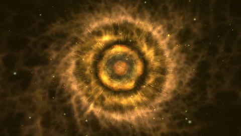 Glowing Stellar Explosion Radiating Nebula in Outer Space Video stock 305586069