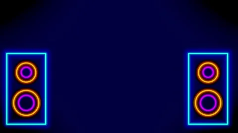 Glowing Stereo Speaker Columns Stock Footage 335633589