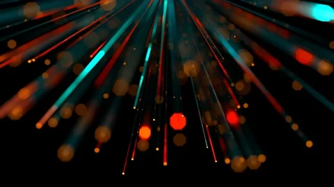 Glowing sticks twinkle with bokeh effect in the darkness 3D animation Stock Footage 203818366
