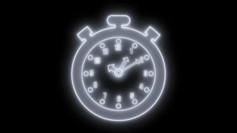 Glowing Stopwatch Clock Animation for Time Management, A glowing stopwatch .. Stock Footage 307065758