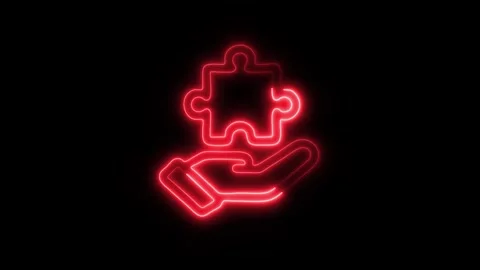 Glowing Strategy Icon in HD Video Neon Animation Vidéo 304555053