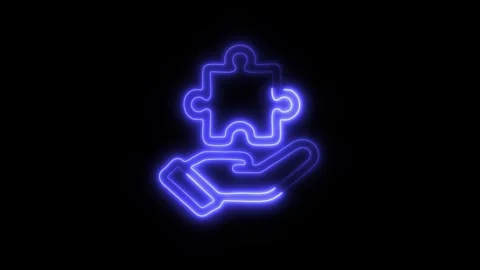 Glowing Strategy Icon in HD Video Neon Animation 库存影片 304555056