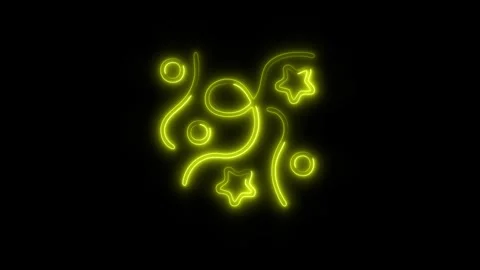 Glowing Streamers Icon in HD Video Neon Animation 스톡 동영상 304554897