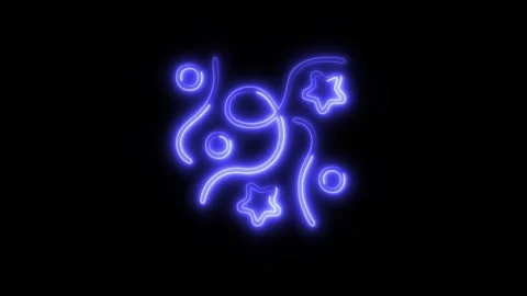 Glowing Streamers Icon in HD Video Neon Animation Stockbeeldmateriaal 304554899