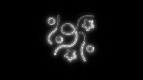 Glowing Streamers Icon in HD Video Neon Animation Stock Footage 304554905