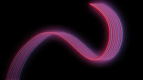 Glowing streams of light in motion with abstract lines trail Bright neon glowing Stock Photos