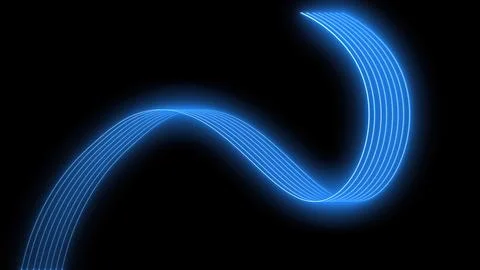 Glowing streams of light in motion with abstract lines trail Bright neon glowing Stock Photos