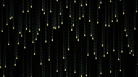Glowing strings of fairy lights falling. Video stock 334666313