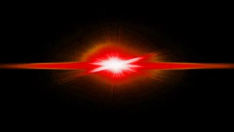 Glowing stripe. Red flashes of light on a black background. Glowing abstract Stock Illustration