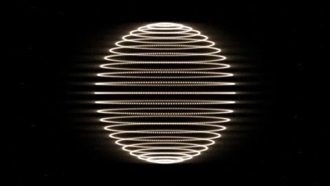 A glowing striped sphere. techno background Stock Footage 314450343