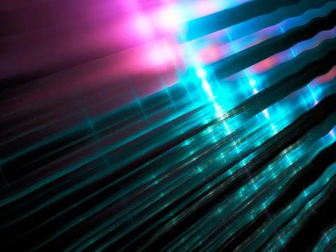Glowing stripes - abstract perspective background with light effects Stock Illustration