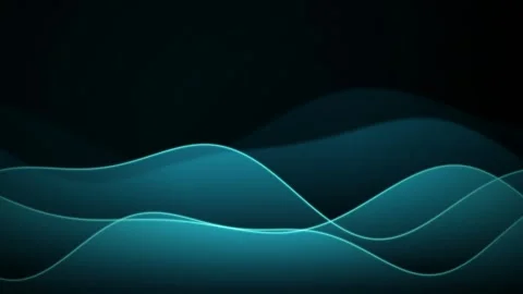 Glowing stylized waves undulate gently in a seamless loop Video stock 340957395