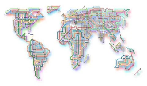 Glowing subway world Illustrazione stock
