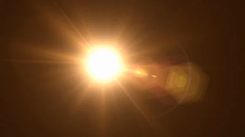 Glowing sun CGI with lens flare Stock Footage