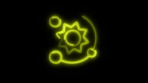 Glowing Sun Energy Icon in HD Video Neon Animation 스톡 동영상 304554939