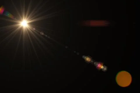 Glowing sun highlight effect on the lens of the lens Stock Photos
