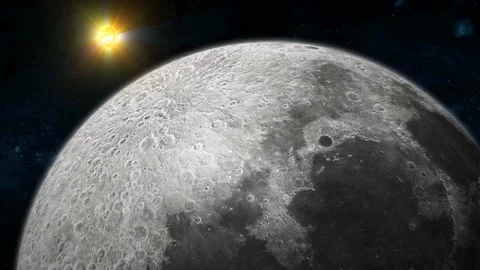 Glowing sun moon in the galaxy Stock Footage 221903233