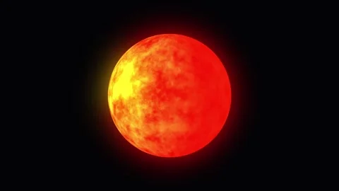 Glowing Sun Orb Rotating in Dark Cosmos with Fiery Energy and Celestial Glow Stock Footage 342504508