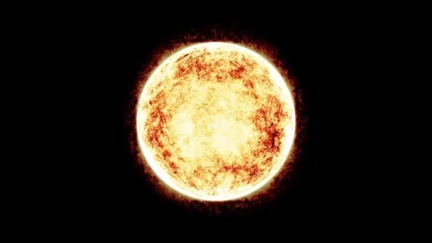 Glowing Sun Star in Deep Space Rotating Loop Video Footage Stock Footage 340645078