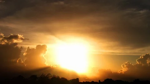 Glowing Sunset Clouds Time Lapse (1080p 23.976) Stock Footage 94396000
