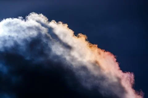 Glowing Sunset Edge of a Storm Cloud Stock Photos