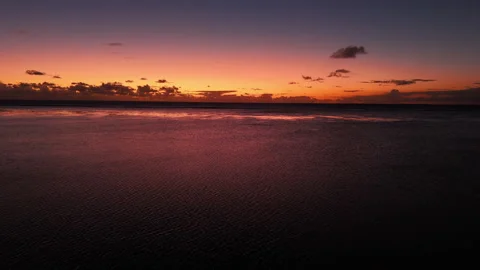Glowing sunset over calm ocean waters. Video stock 314501936