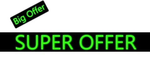 Glowing super offer text right to left sliding effect. Stock Footage 334366698