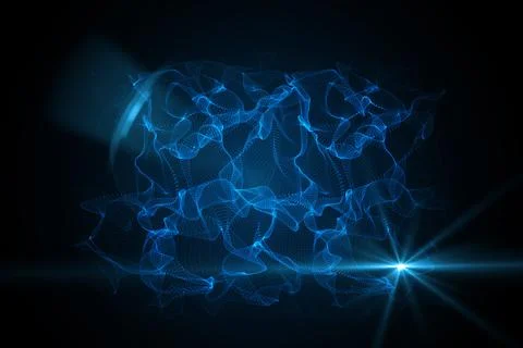 Glowing swirl on black background Stock Illustration