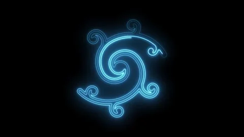 Glowing swirl design element animation on black background for motion graph.. Stock Footage 312329530