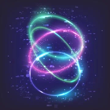 Glowing swirl light effect. Magic abstract frame. Power energy of circular el イラスト素材