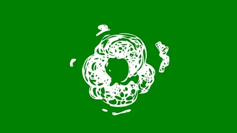 A glowing swirl of radiant white particles dynamically spinning on a green 库存影片 301387573