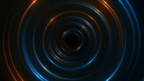 Glowing swirling vortex of vibrant light trails spinning lines spiral. in blue Stock Footage 316252271