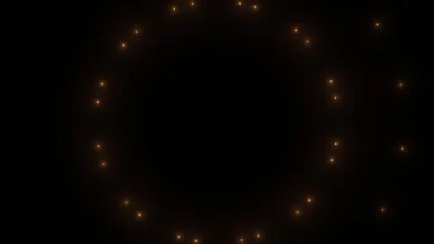 Glowing Symmetrical Abstract Circle of Warm Golden Dots in Dark Space Stock-Footage 341926285