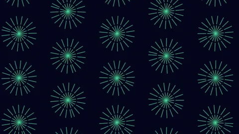 Glowing symmetry green circle pattern on dark blue background Stock Footage 270401727