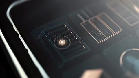 Glowing target over server rack card Stock Photos
