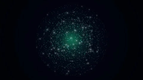 Glowing Teal Data Sphere in Dark Tech Background Video stock 341980359