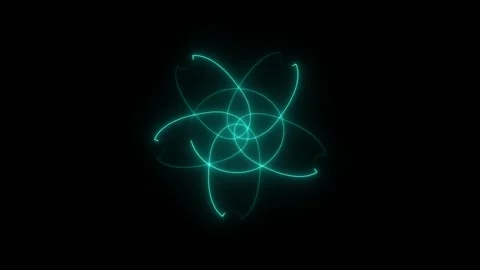 Glowing teal light particles forming a flower shape Stock Footage 346844426