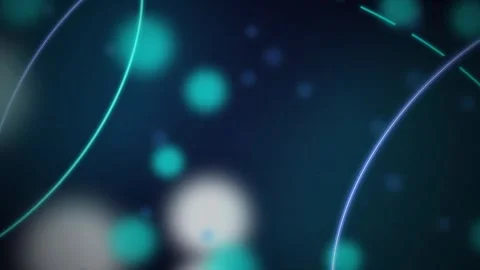 Glowing teal lines bokeh lights seamless loop motion background Stock Footage 345999963