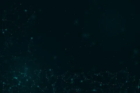 A glowing teal network forms an irregular border along the lower edge of a .. Illustrazione stock