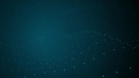Glowing teal particle grid waves in a seamless loop Stock Footage 341401831