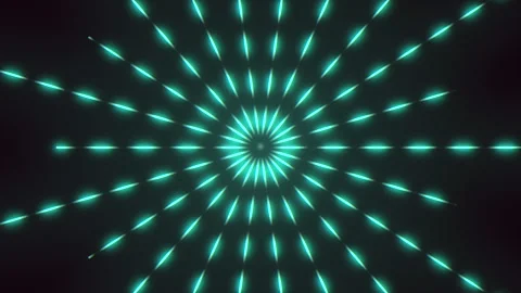 Glowing teal radial light beams forming futuristic tunnel background animation Stock Footage 333189350
