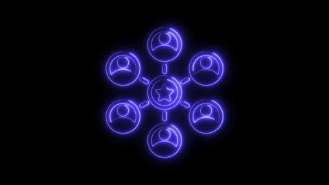 Glowing teamwork network with star center point for leadership in business .. Stock Footage 316842109