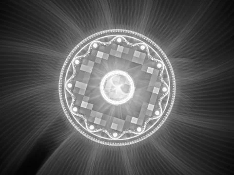 Glowing tech mandala intensity map Stock Illustration