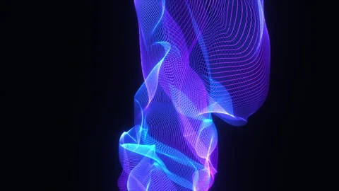 Glowing Techno Wave Motion Seamless Loop Cyber Harmony Stock Footage 314273695