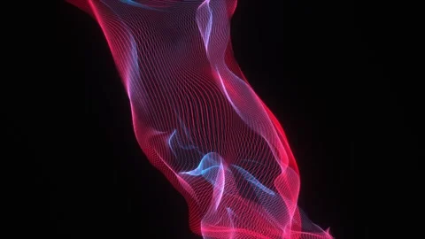 Glowing Techno Wave Motion Seamless Loop Cyber Harmony Stock Footage 314273696