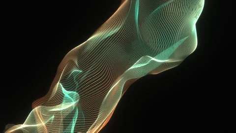 Glowing Techno Wave Motion Seamless Loop Cyber Harmony Stock Footage 314273801
