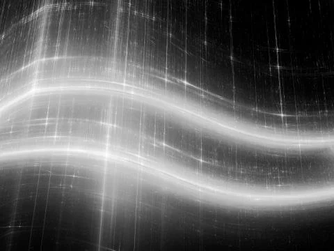 Glowing technology curves in space black and white Stock Illustration