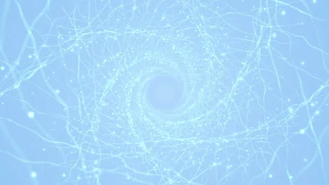 Glowing technology tunnel. Flight through neon dots spiral. Stock Footage 112366245